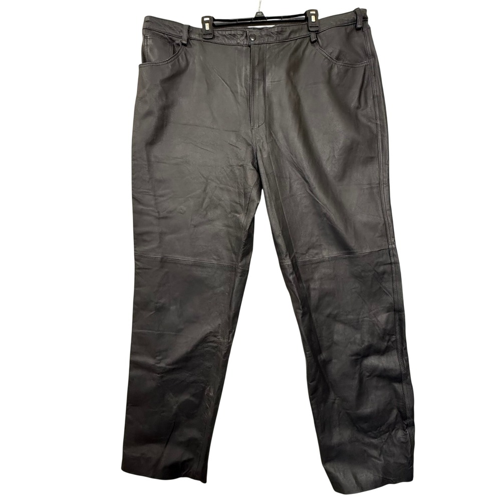 KS Leather Lined Black Pants Men Size 46